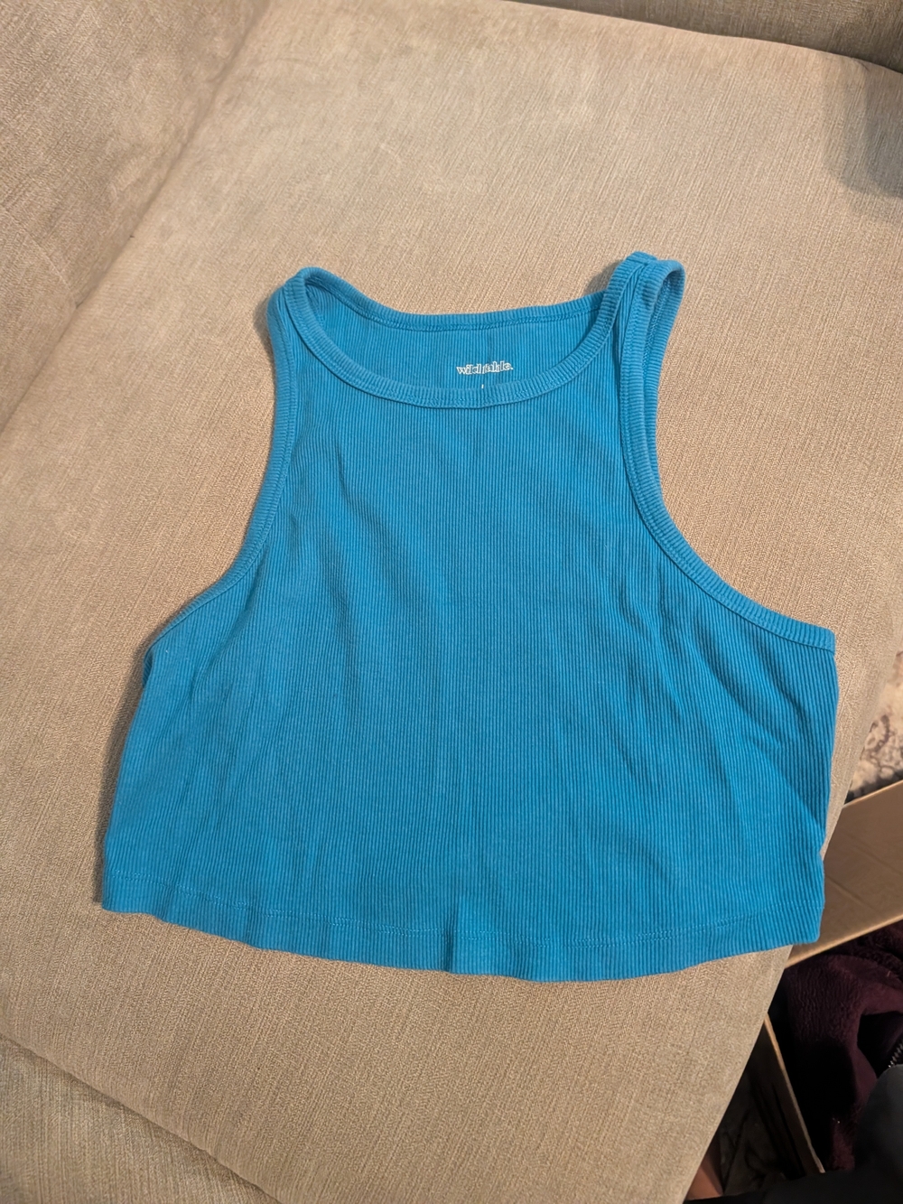 wild fable Turquoise Ribbed Crop Tank
